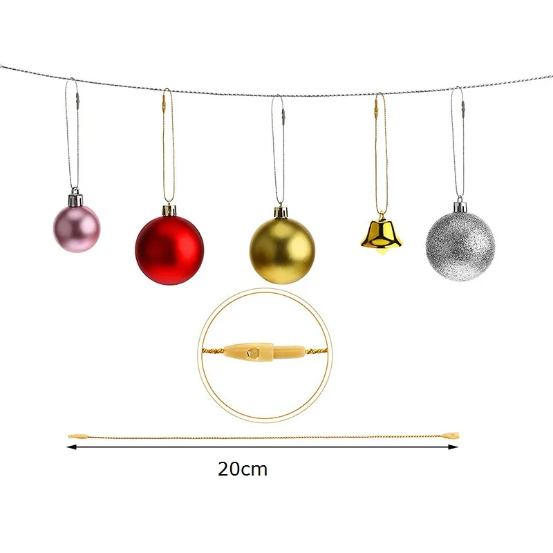 100pcs Gold Silver Tag String Garment Tag Hanging String Plastic Cotton Rope Christmas Gift Tag Ribbon Xmas Tree Drop Ornaments