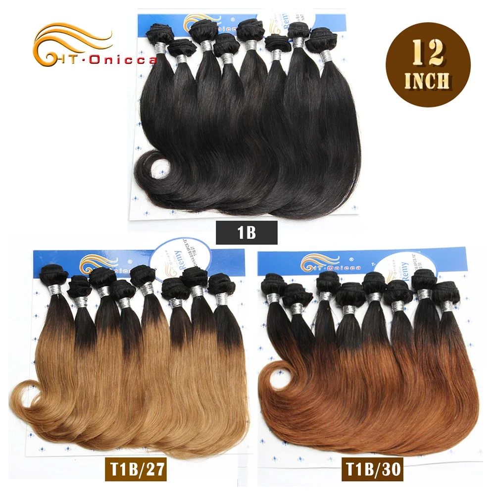 Brazilian Curly Hair Bundles for Women Ombre Curly Human Hair Bundles 8 Bundles Bob Hair Extensions Colored Human Hair Products
