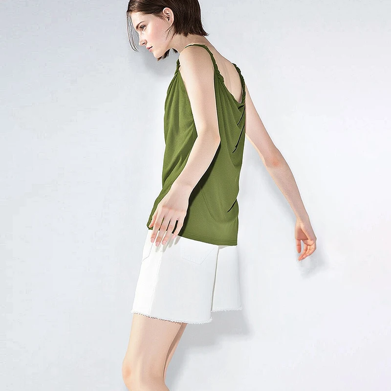 Amii Women's Camisole 2026 Summer New Twist Detail Cowl Neck Knit Tank Top Casual Sleeveless Layering Vest For Women 12622122