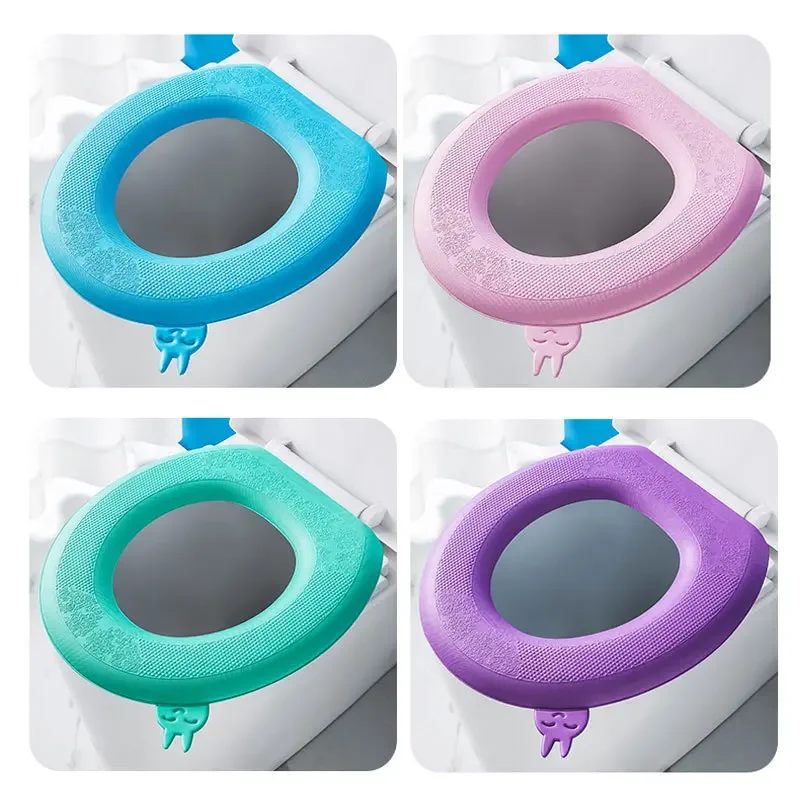 Waterproof Soft Toilet Seat Cover Washable Sticker Foam Toilet Cover EVA Toilet Cushion Sticker Bathroom Closestool Protector