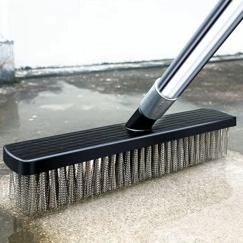 Durable Heavy-duty Steel Wire Floor Brush For Courtyards,firm Bristles Won't Loosen/shed In Tough Scrubbing, For Patios & Shops