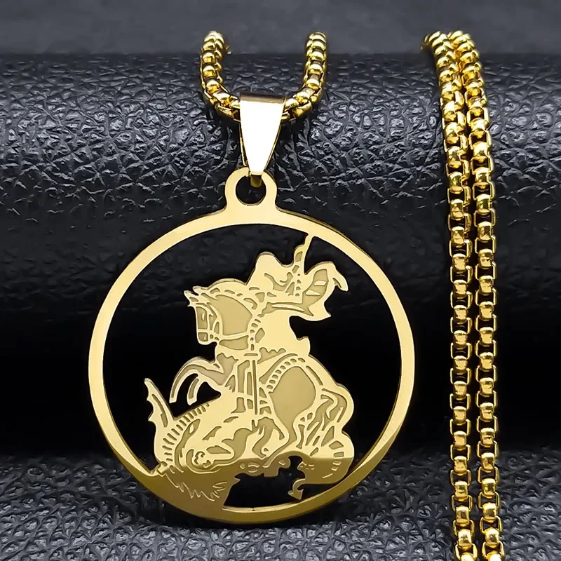 Zeven Aartsengelen Amulet Rvs Kettingen Mannen Zegel van Solomon Talisman Ketting Bescherming Sieraden kraag hombre N1162S2