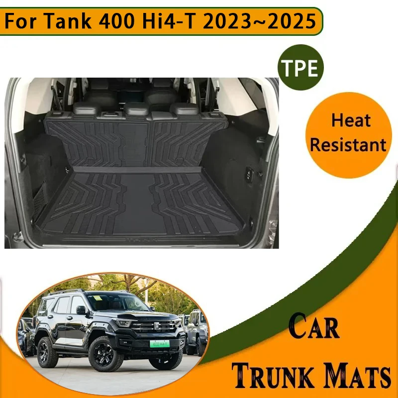 Car Rear Trunk Mat for Great Wall Tank 400 Hi4-T PHEV 2023 2024 2025 Waterproof Carpet Anti-dirty Tray Storage Pad Accessories