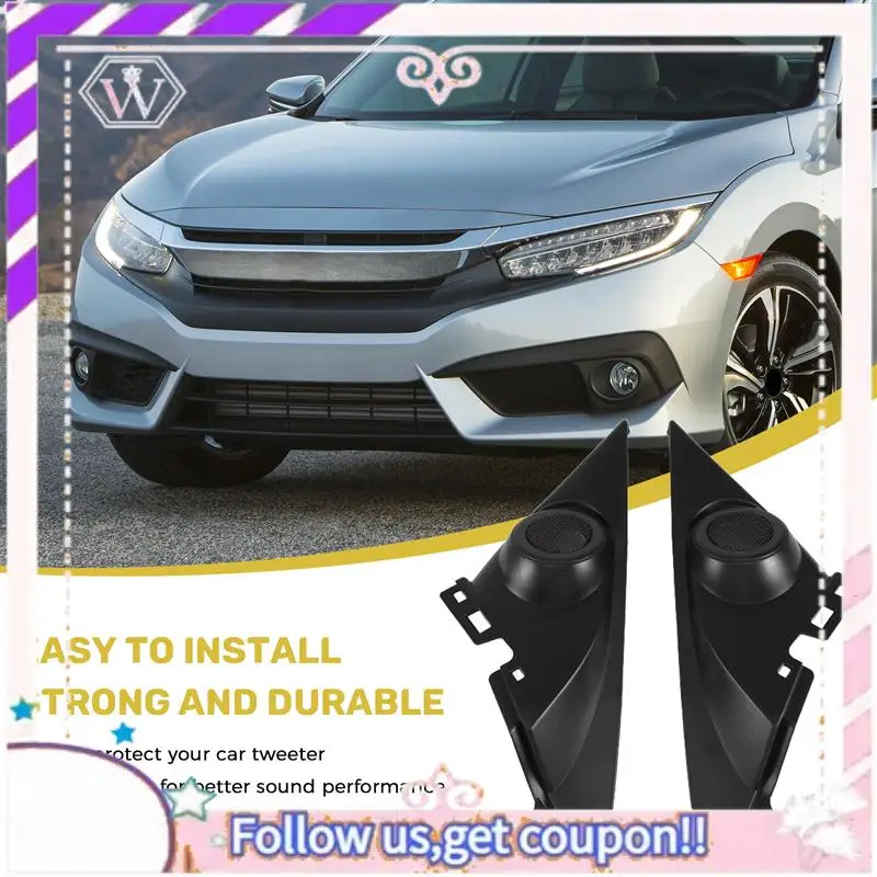 Easy To Use 1.5 Inch Pair Front Pillar Althorn Tweeter Covers Car Tweeter Refitting Speaker Boxes Mounts For Honda Civic 2016-20