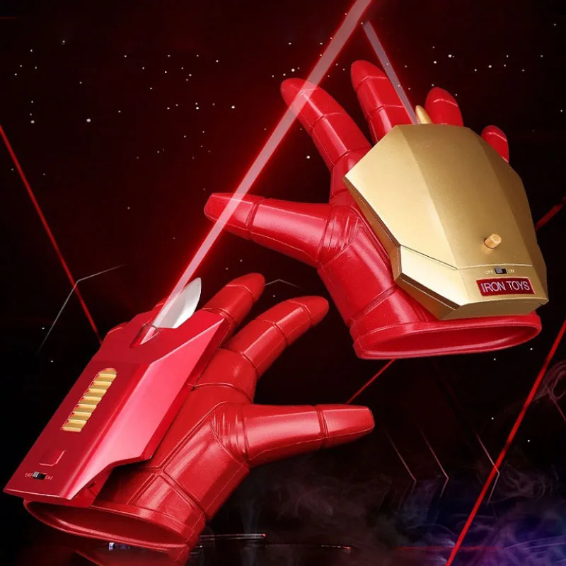 

Iron Man Glove Cosplay Toys with LED Light Sound ML Legends Ironman Wearable Gloves Action Figure 1:1 Scale Props Gift for Kids