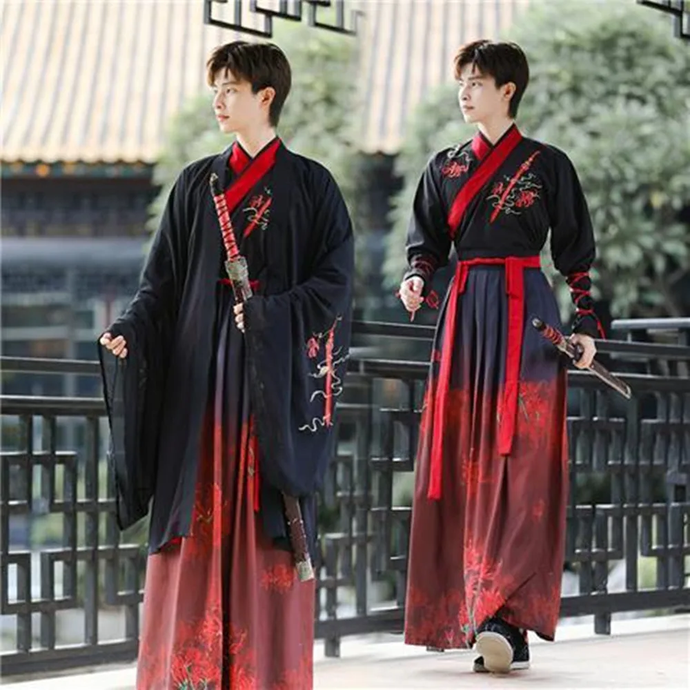 

Hanfu мужской китайский стиль боевые искусства стиль древний студент сын сказочный костюм Китайский косплей для представлений традиционная одежда