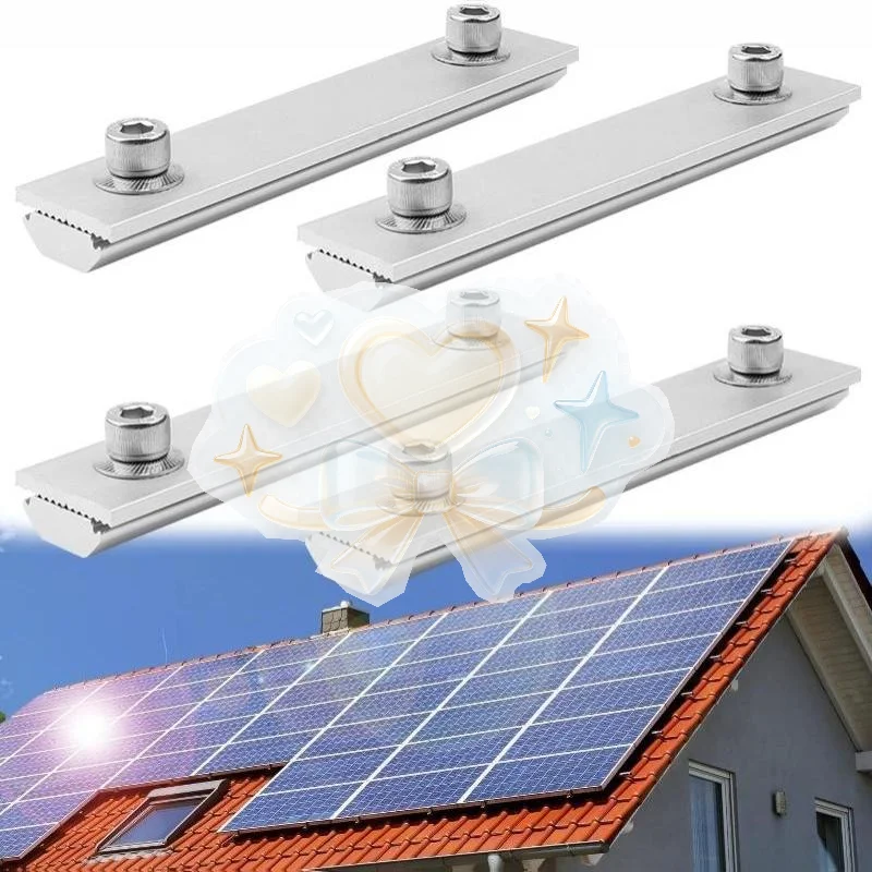 Solar Panel Rail Mount Connectors Anti-rust Aluminium Photovoltaic Bracket for Outdoor Solar Energy Project