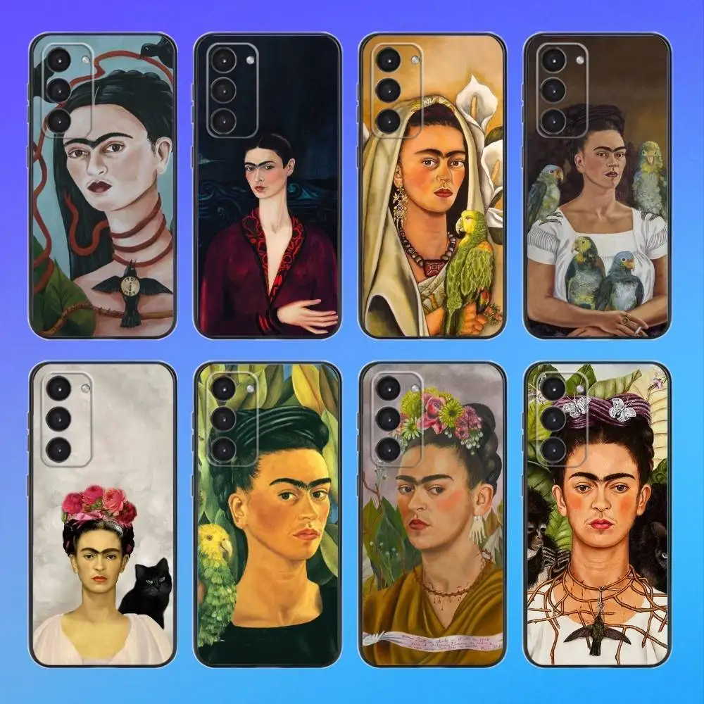 

Painting F-FridaS ART K-KahloS Phone Case For Samsung A73,A72,A71,A70,A53,A52,A51 Black Soft Case