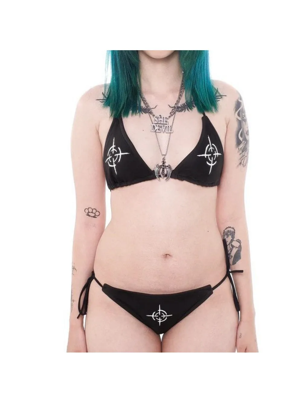 2026 New Summer Ins Minimally Printed Bikini Set, Spicy Girl Hanging Neck Strap, Street Trendy Fashion, Niche Seaside Vacation