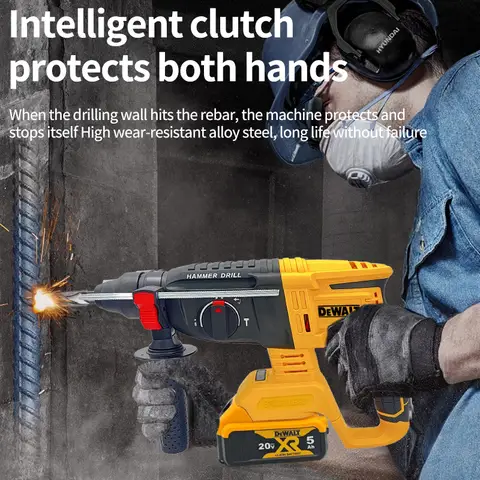 디월트 브러시리스 무선 로터리 해머 드릴 26mm 4단 조절 전동 해머 파워 툴 디월트 20V 배터리용 디월트 브러시리스 무선 로터리 해머 드릴 26mm 4단 조절 전동 해머 파워 툴 디월트 20V 배터리용