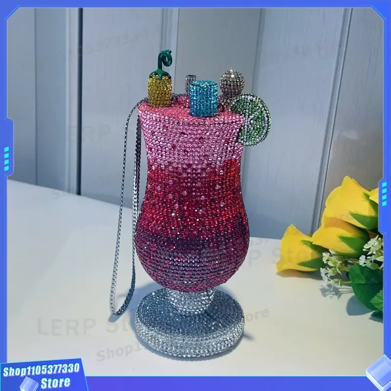 Luxury Diamond Clutch Bag for Women Evening Party Wedding Banquet Cocktail Cup Shape Handbag European American Style Dinner