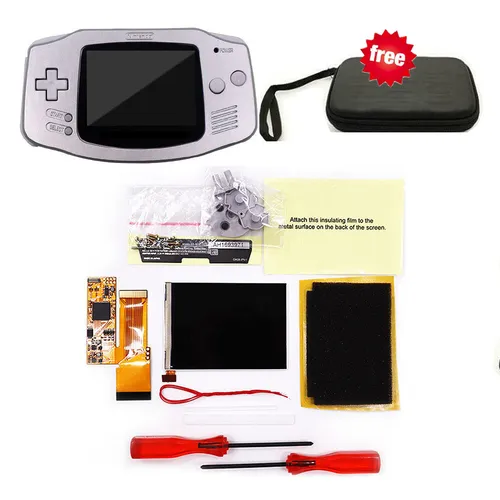 Imagen 2 del producto Kits de Mod LCD de pantalla V2 GBA de 10 niveles de brillo, bolsa de mano de almacenamiento para Gameboy Advance, pantalla de retroiluminación IPS