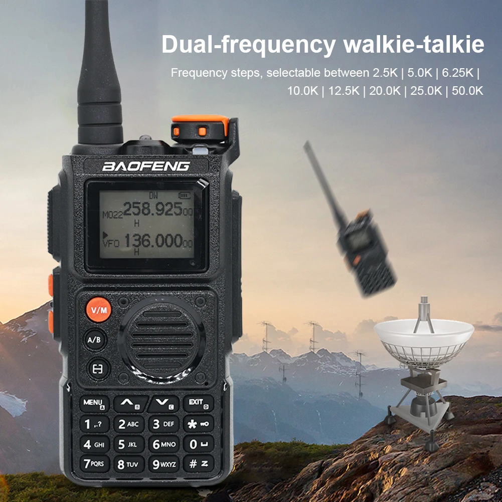 UV-K6 UHF VHF DTMF NOAA Long Rang Ham Radio Wireless Copy Frequency Multi Band Dual-Band Two-way Radio with NOAA Weather Alarm