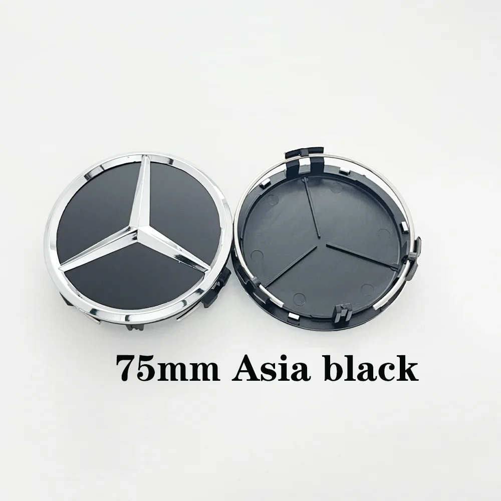 4pcs ABS 75mm Car Rims Hubcaps Wheel Center Caps For Mercedes Benz AMG C E S GLE CLC Class W204 W221 W205 W176 W177 Accessories