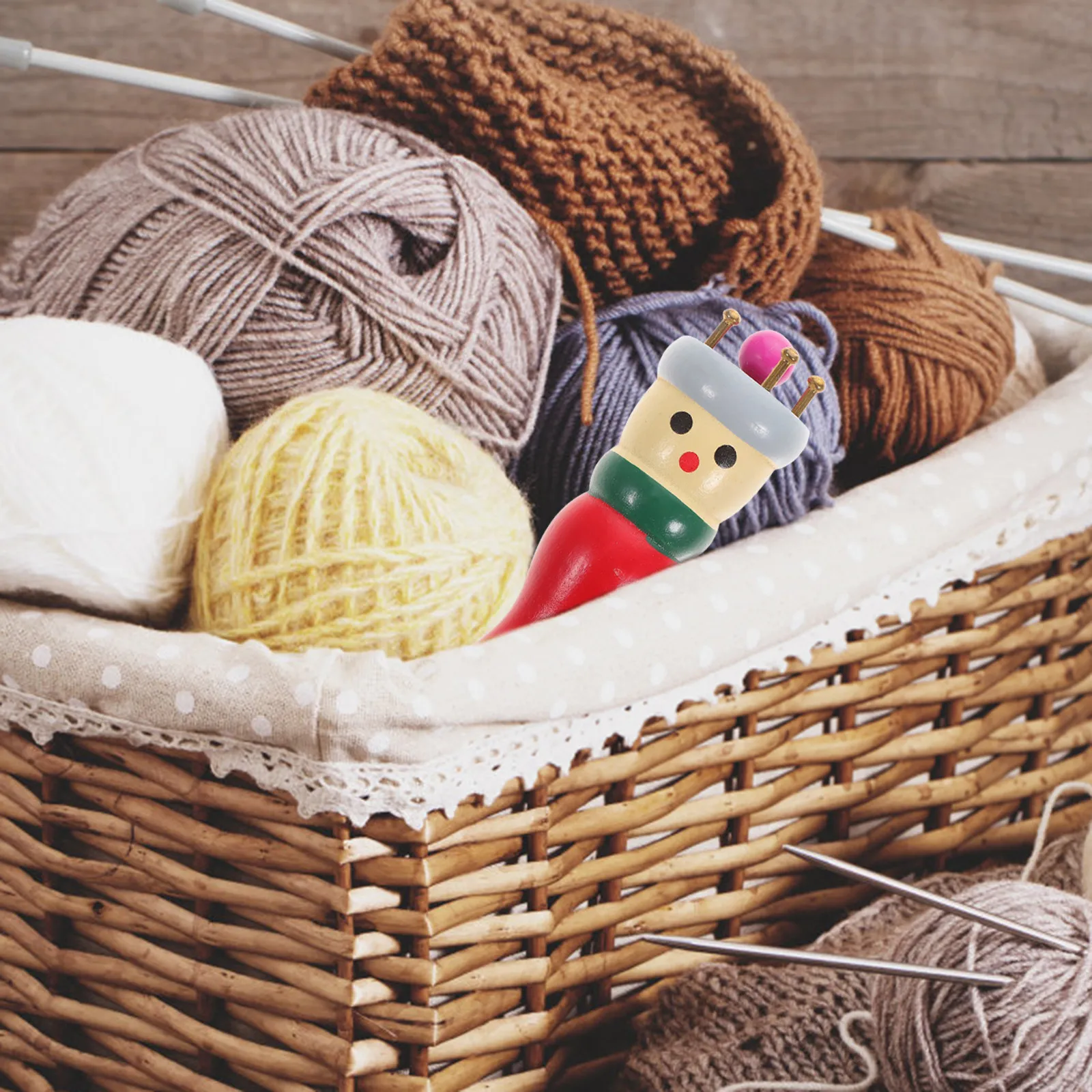 Wooden Wool Knitter Knitting Kit Includes Needle Beginner Wooden Knitting Tool DIY Braided Craft Yarn Weaving Machine Toy