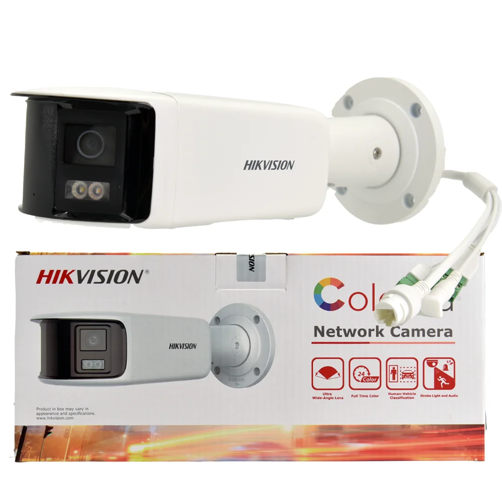 Hik vision 8mp panorama color vu kugel ip kamera DS-2CD2T87G2P-LSU/sl 4k sicherheit doppel objektiv farbe nacht eingebauter mikrofon lautsprecher
