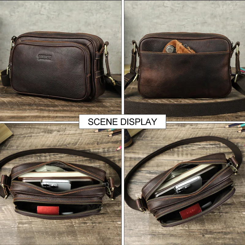 New Fashion Korean Version Genuine Leather High-end Bag Men's Luxury Brand Men's Bags Briefcase Leather Man's Bags Crossbody Bag