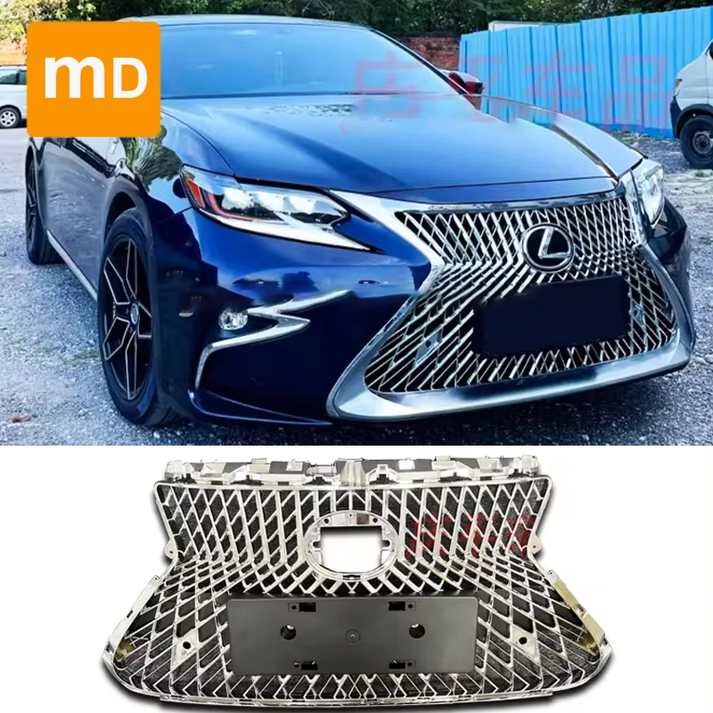 LS Type Gloss Black Radiator Plating Grilles Front Bumper Hood For 2015-2017 Lexus ES200/250/300 Car Accessories Upgrade