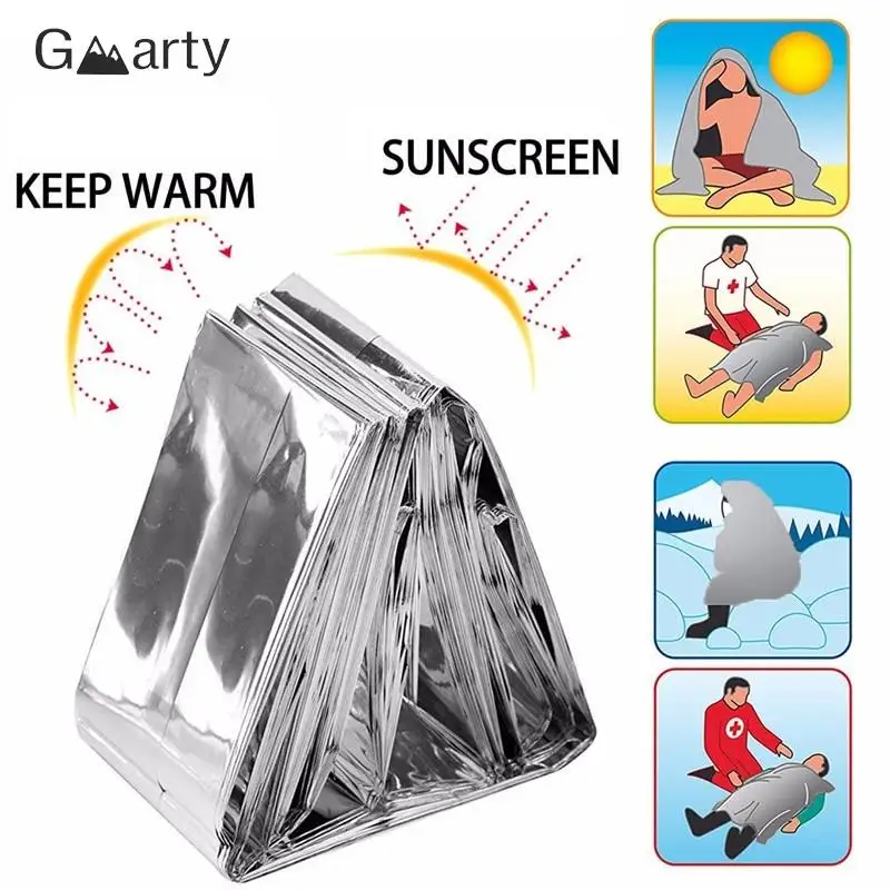 Silver/Gold Color Emergency Survival Rescue Shelter Keep Warm Blankets 210x130cm Folding Emergency Blanket Outdoor Camping Use