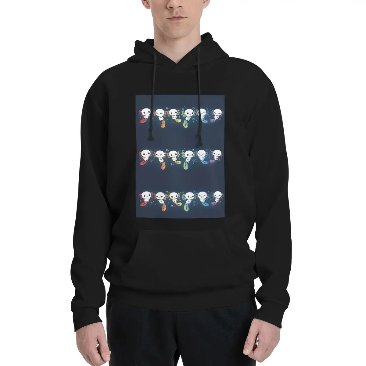 Colorful Axolotl Stacked Together Hoodies Men's Women Casual Pullover Sweatshirt Harajuku Long Sleeve Hooded Autumn Winter