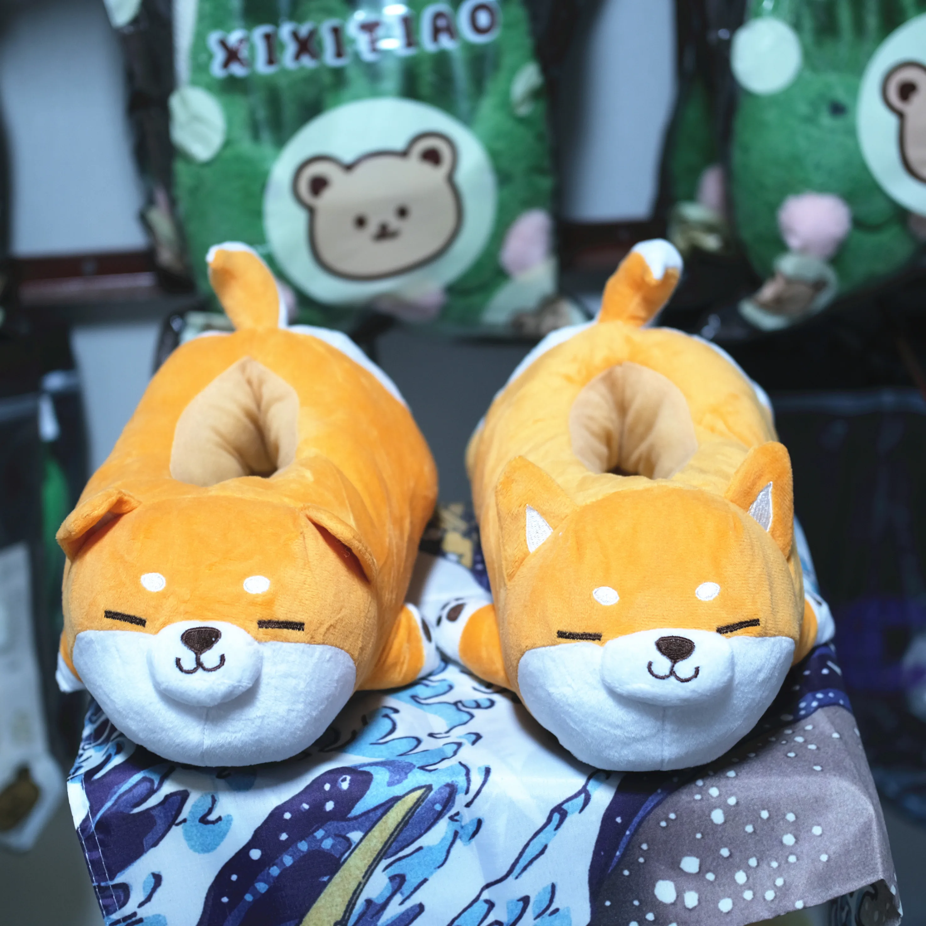 Man Women Funny Slipper 2021 Soft Cute Shiba Inu Dog Slippers Animal Puppy Couples Home Slippers Plush Cotton Household Shoes