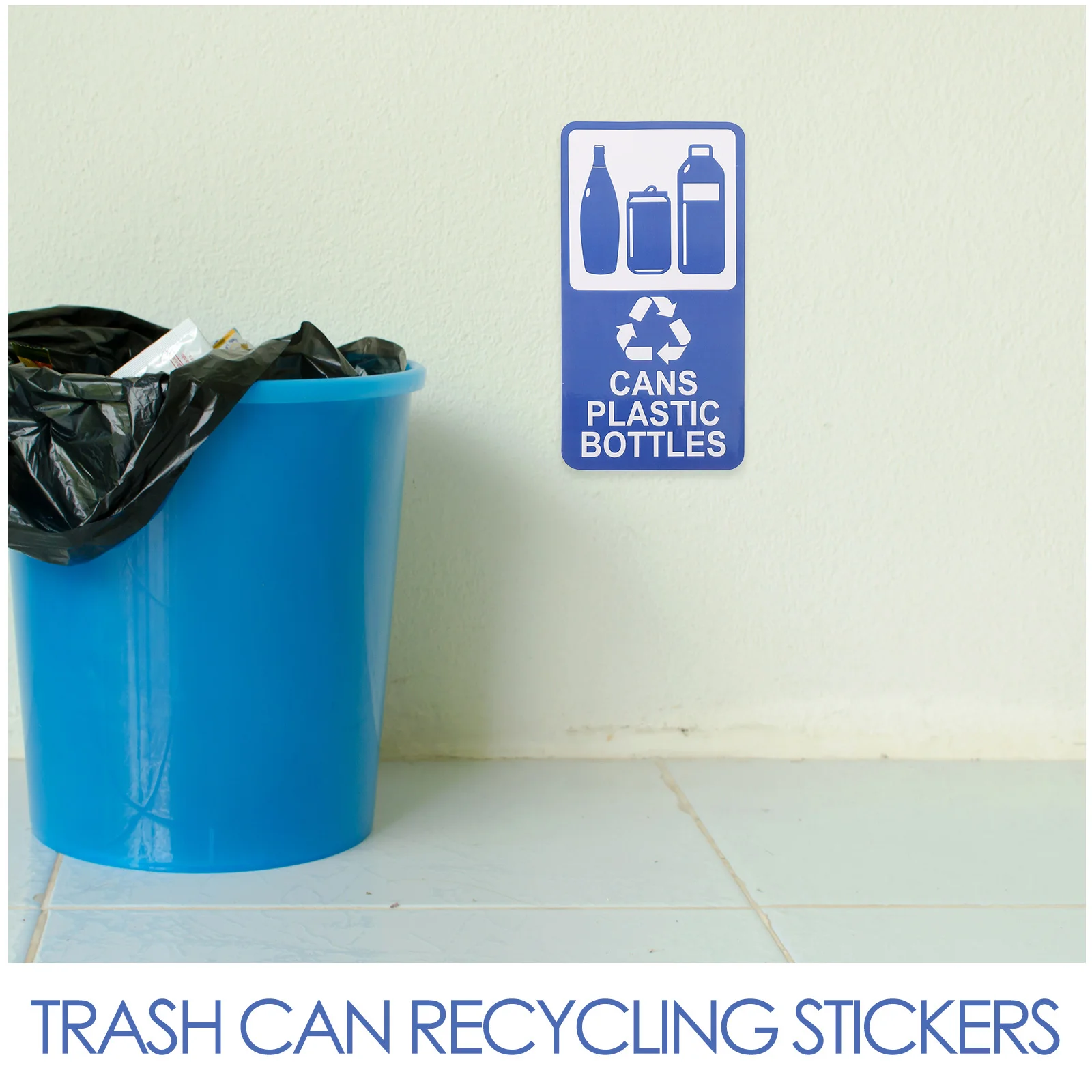 6 قطعة ملصقات صناديق إعادة التدوير 7.8 "X3.9" ملصقات ذاتية اللصق مقاومة للماء لعلب القمامة والزجاجات فقط للاستخدام الداخلي في الهواء الطلق #3