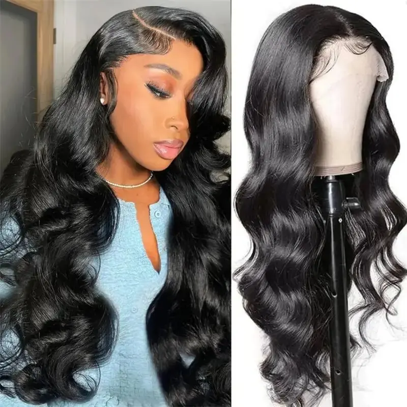 Rosabeauty Body Wave HD Nature Color 13X6 HD Transparent Lace Frontal Wig 13X4 Front Human Hair Glueless Wigs 250% Density