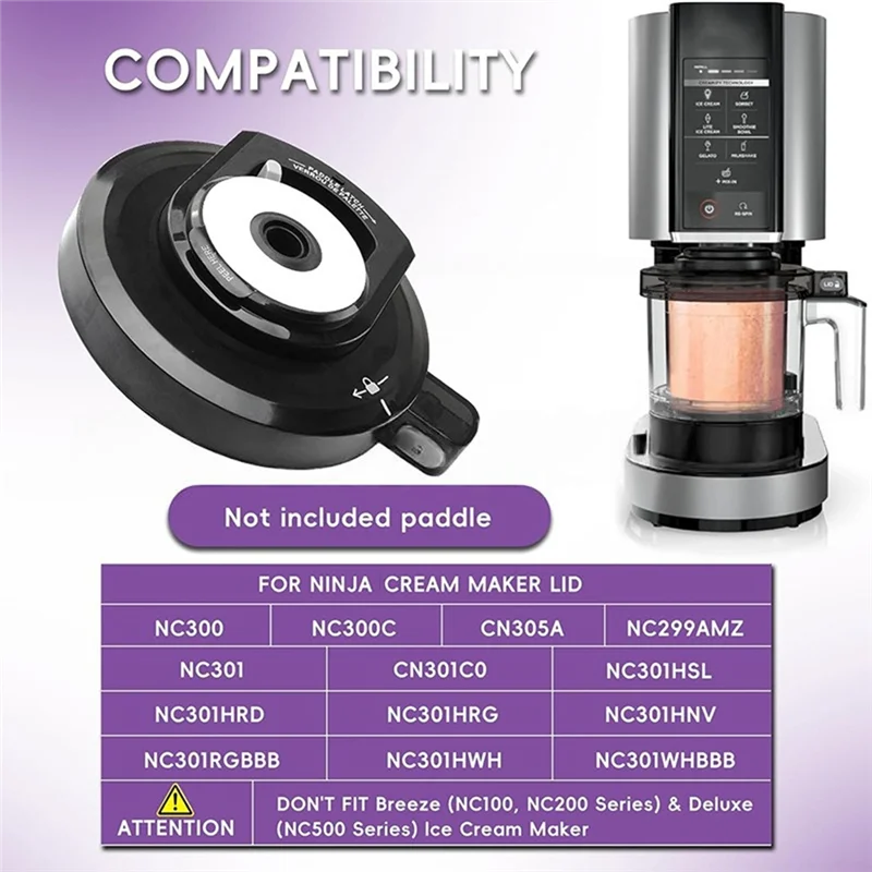 A76G-غطاء وعاء خارجي مع مجداف لقطع غيار خلاط صانع الآيس كريم نينجا NC301 NC300 NC299AMZ CN301CO CN305A