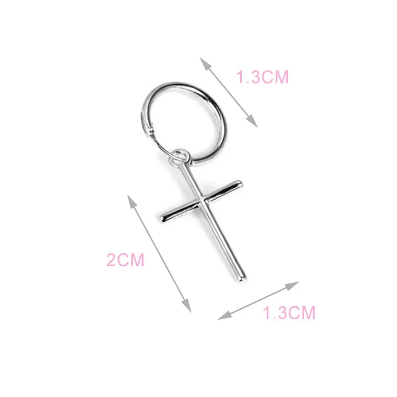 VIVILADY 925 Silver One Piece Reed Lu Fan Cross Hoop Earrings for Women Fine Jewelry Minimalist Accessories Christmas Present