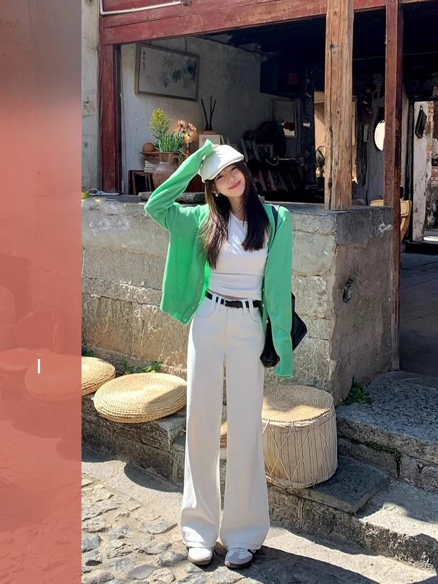 

Джинсы женские прямые с высокой талией, широкие, повседневные, весна-лето, облегающие, свободного кроя, из хлопкового стрейч-денима