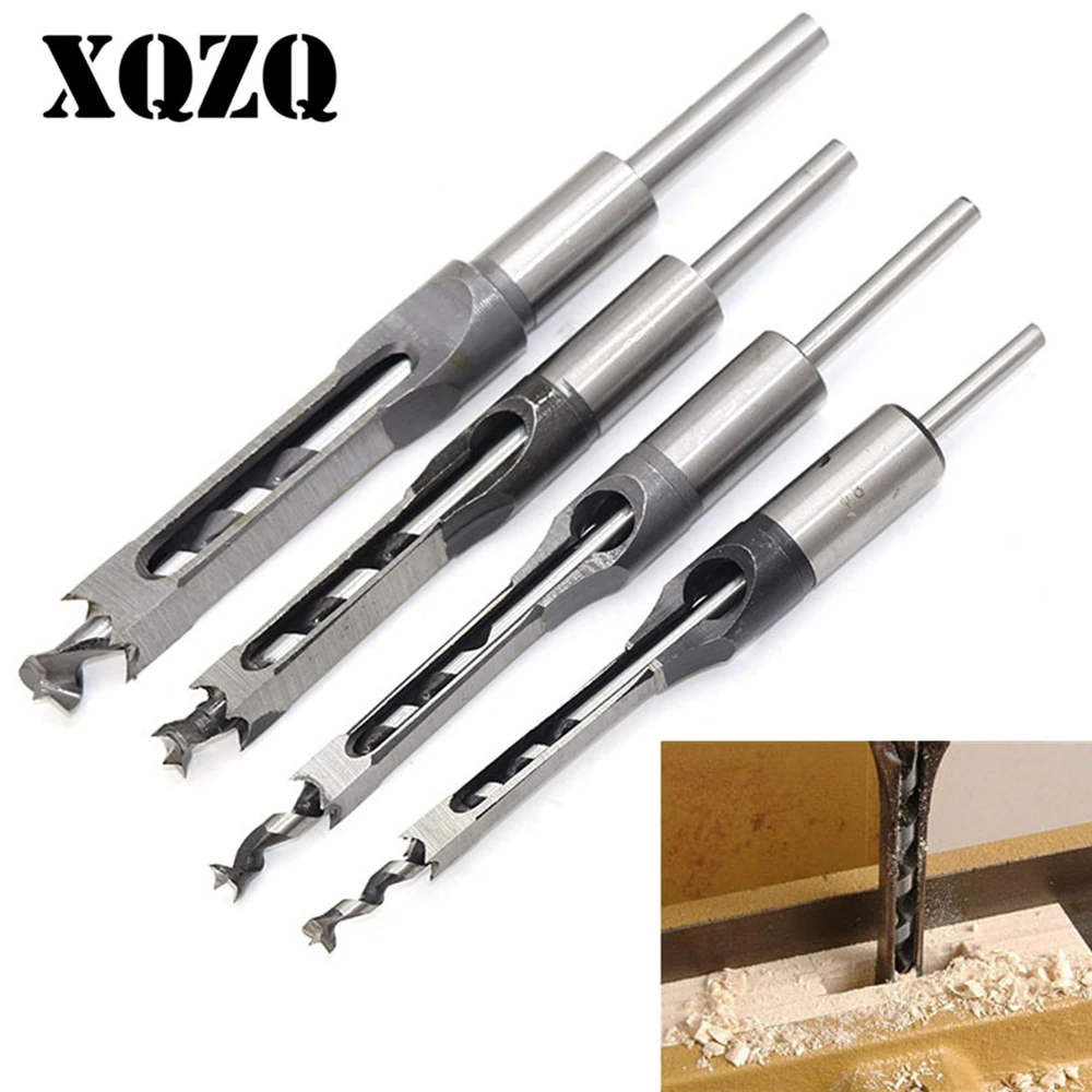 1PCS 6mm-30mm HSS Square Hole Saw Mortise Chisel Wood Drill Bit with Twist Drill