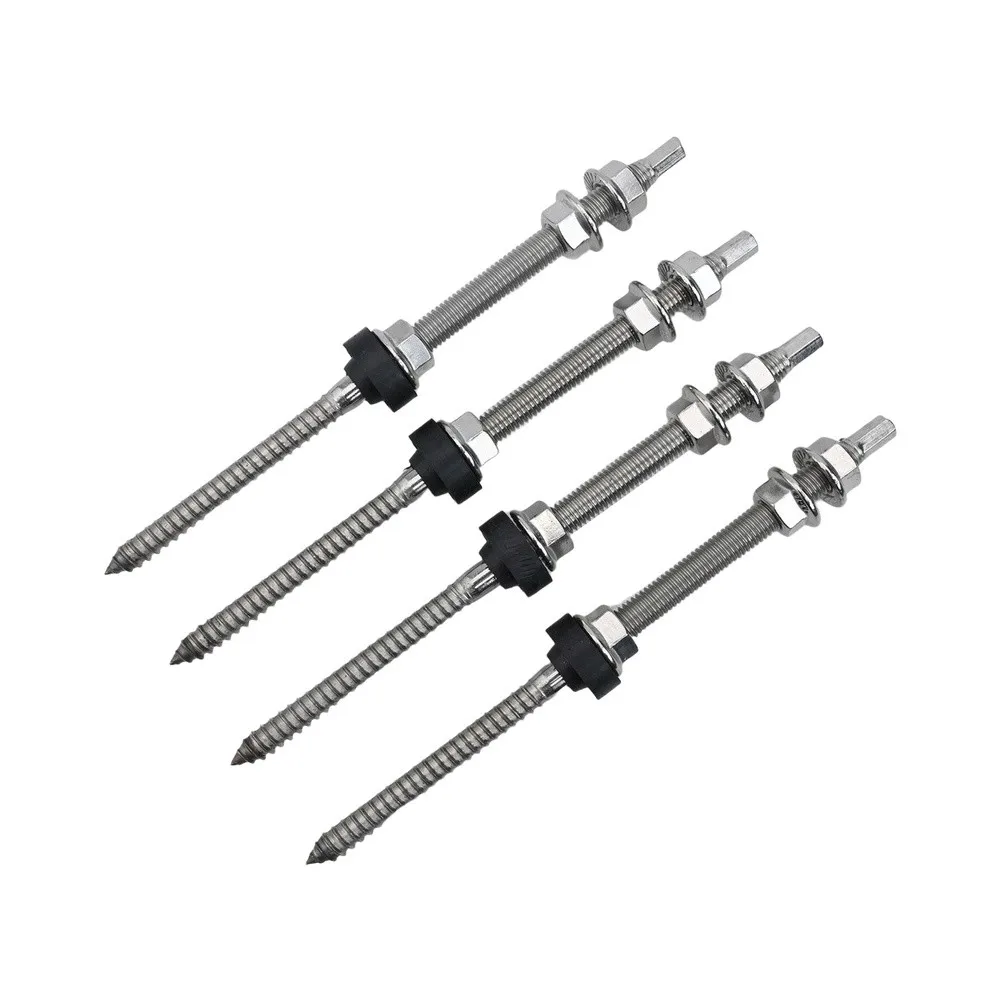 4pcs Solar Mounting Brackets Stainless Steel for Photovoltaic Panel Installation on Color Steel and Iron Roofs
