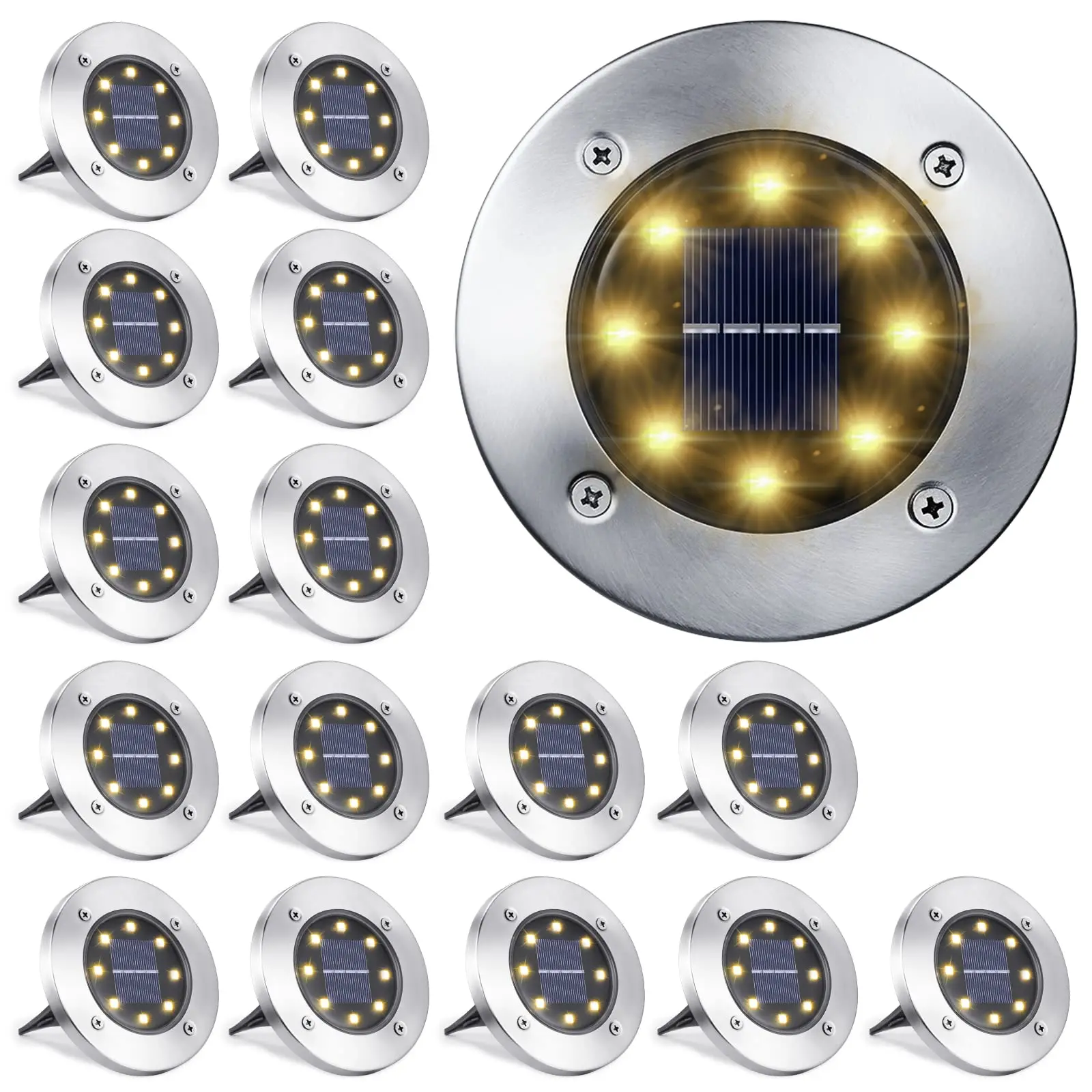 2-16 Pack Solar Boden leuchten im Freien 8 LED wasserdichten Garten im Boden Weg Landschafts beleuchtung für Rasen Deck Terrasse Gehweg