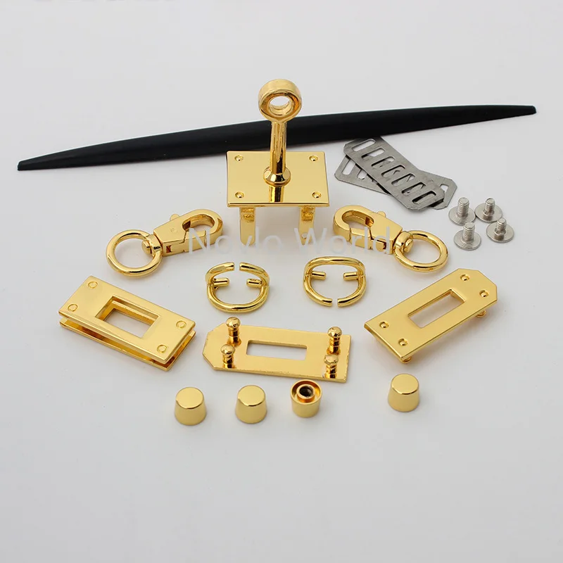 1-5 Sets 25*20mm New Arrive Products Gold Chrome A Set of Mini Lock for DIY Shoulder Bag Purse Accessories