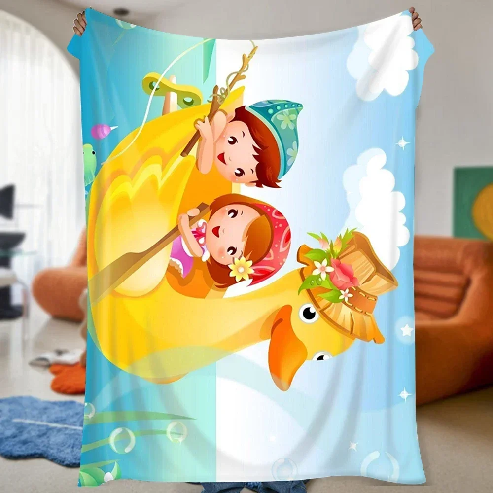 

Custom D Printed Kids Throw Blanket Soft Flannel Cartoon Design Birthday Gift for Children Winter Warmth
