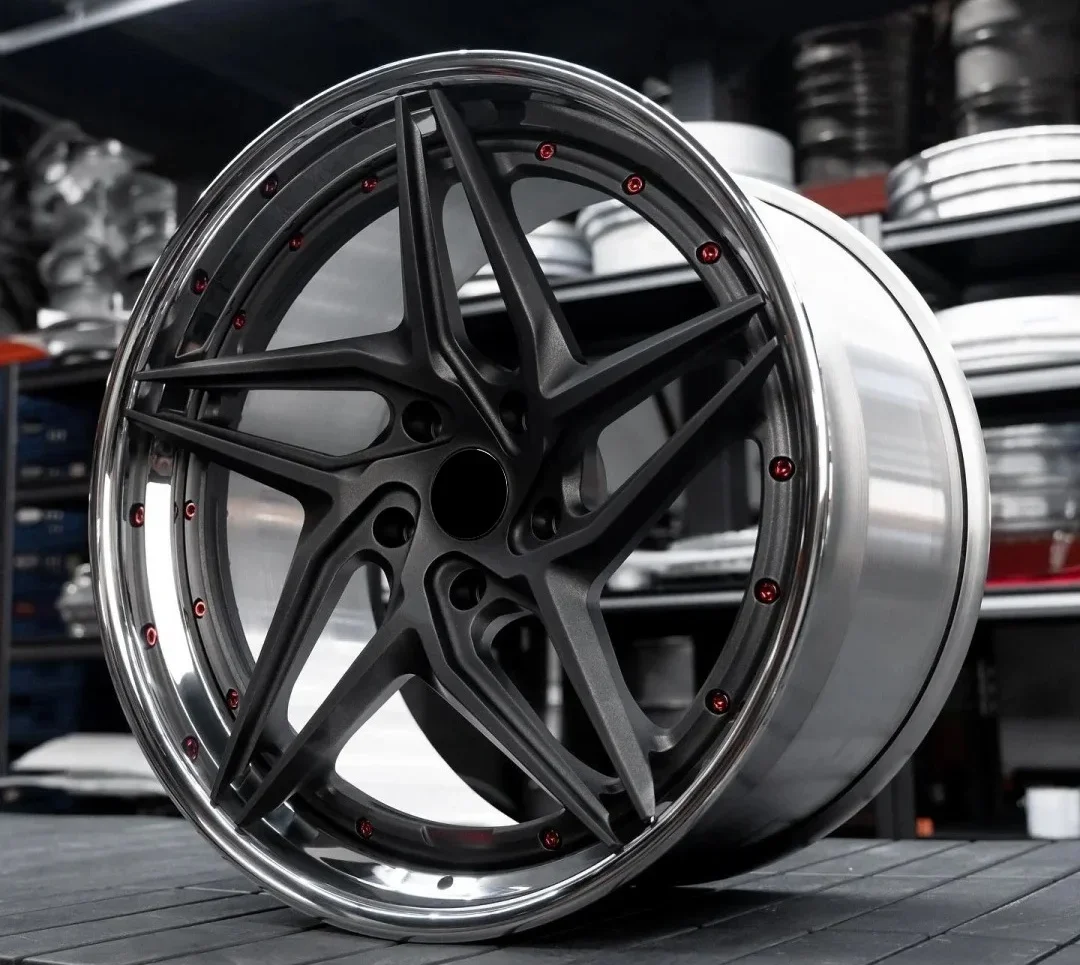 Upgraded versionLSGZL matte grey black 2-piece   forged alloy wheel rims car passenger 18 19 20 21 22 inches 5x120 5x112 5