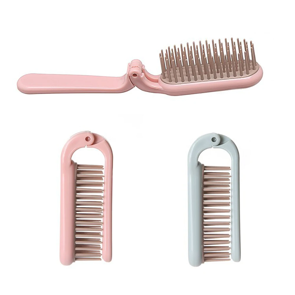 Portable Travel Foldable Hair Comb Detangling Soft Teeth Hair Brush Anti Static Head Massage Combs Styling Hairdressing Tool