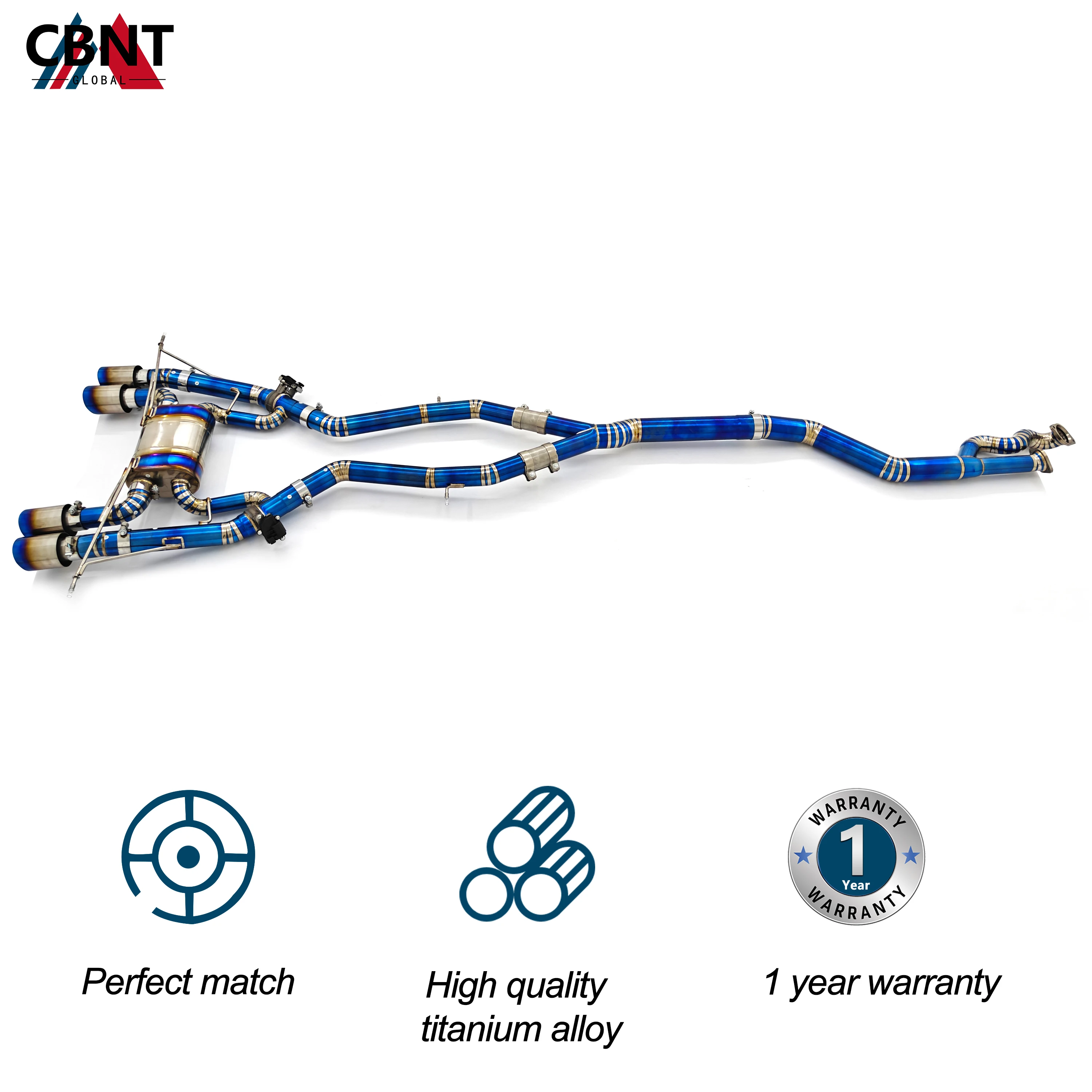 CBNT Valved Exhaust Catback Single Midpipe for BMW S58 G80 G82 M3 M4 3.0T TC4 Titanium Alloy Exhaust System with Valve Muffler