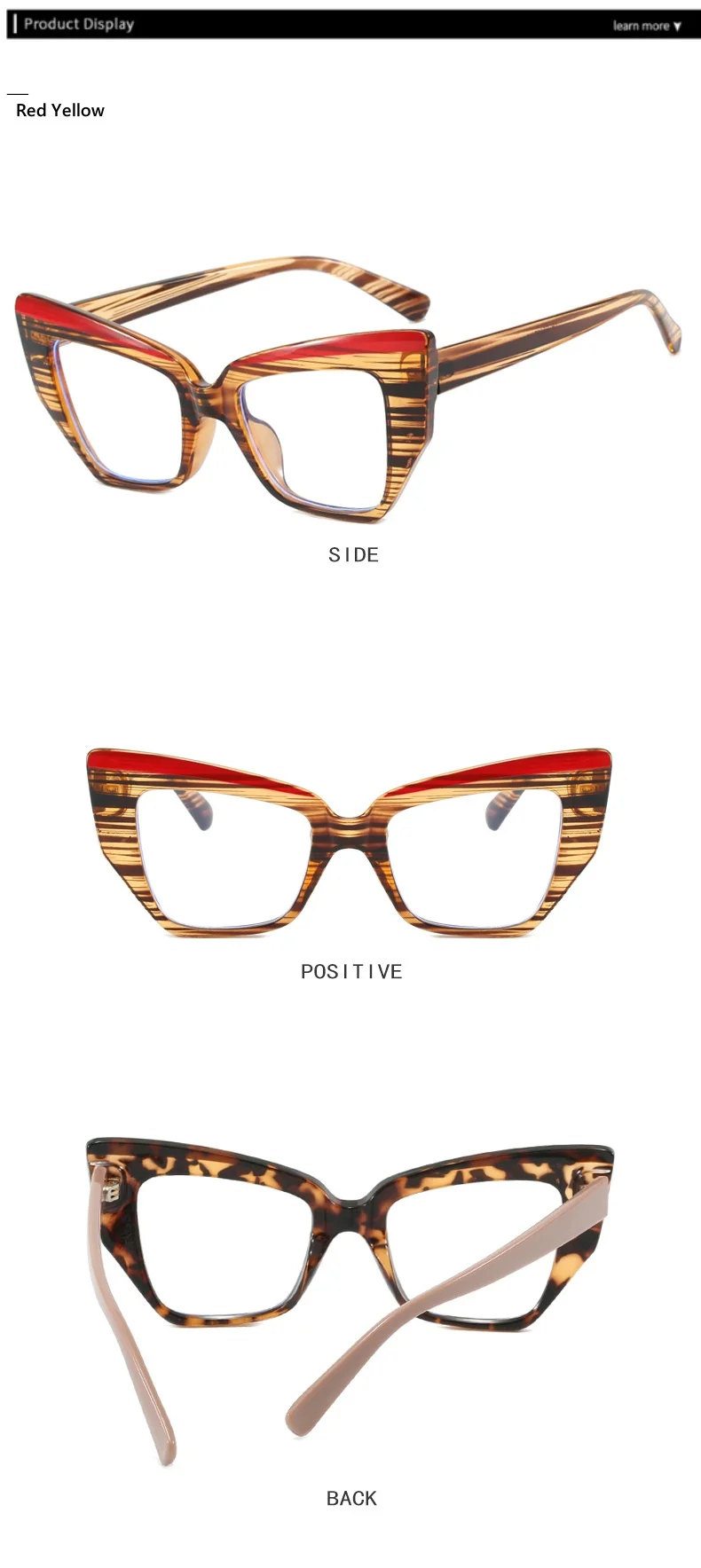 Neue Retro Anti Blau Licht Cat Eye Brille Rahmen Für Frauen Männer Vintage Design Klare Farbbare Linse TR90 Mode Weibliche Brillen – Detail 6