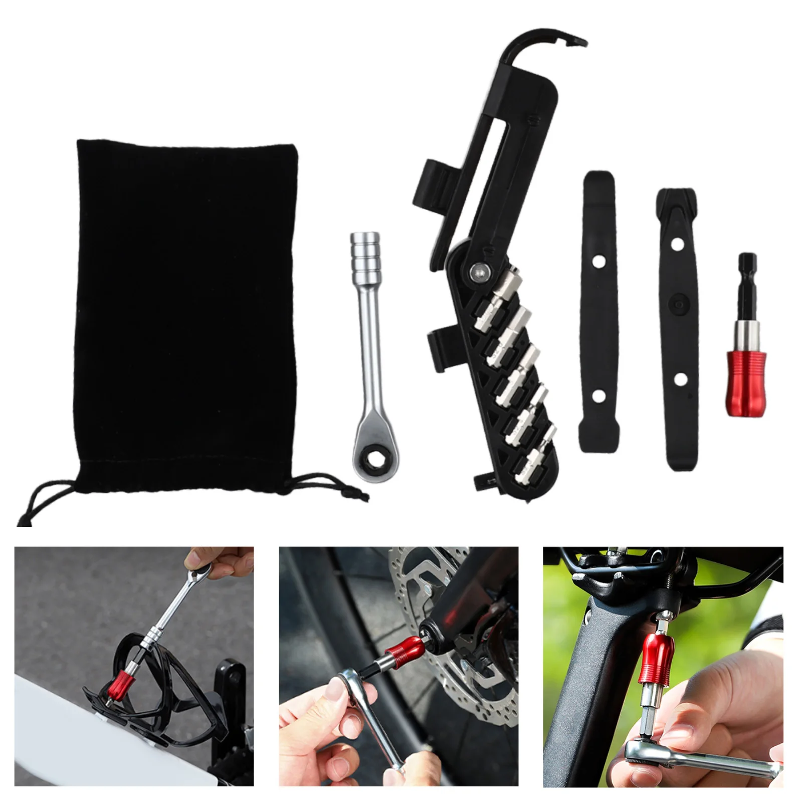 Daily Maintenance Bike Repair Tools Mountain Bike Tool Black As Pictures Show Extension Bar Tool Magnetic Quick Connector