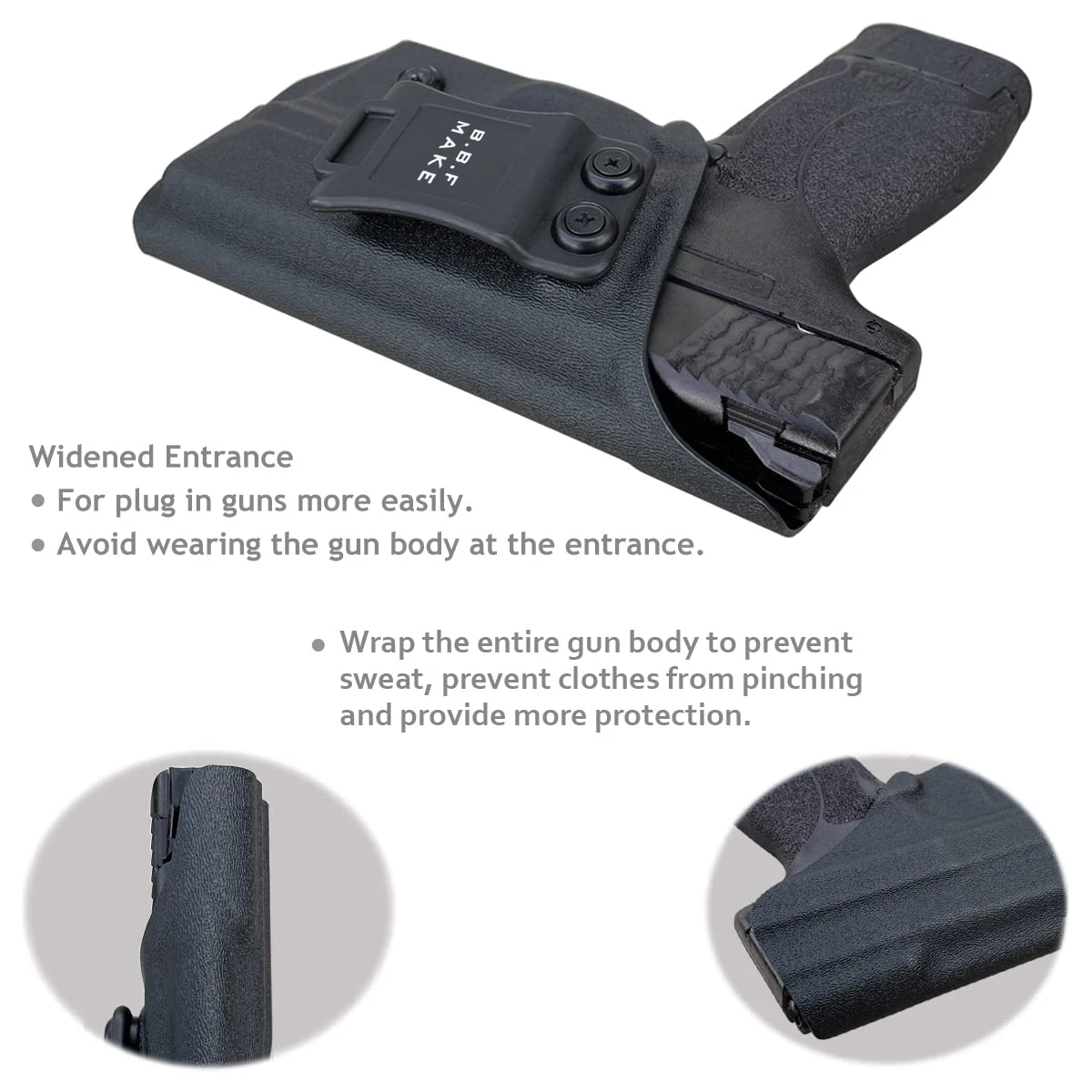 M&P 45 Shield Holster IWB Kydex For Smith & Wesson M&P 45 Shield M2.0 3.3” Barrel Holsters Concealed Carry - Kydex Holster