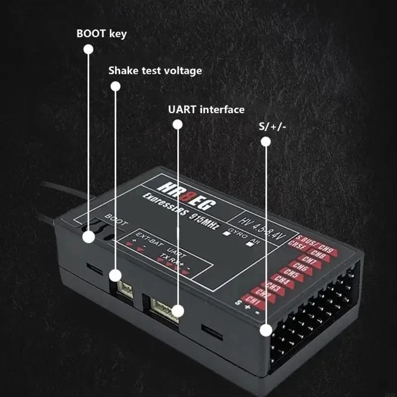 HelloRadio HR8E ELRS 2.4GHz 9CH PWM Receiver for RC Airplane Fixed Wing FPV Drone Long Range Control System