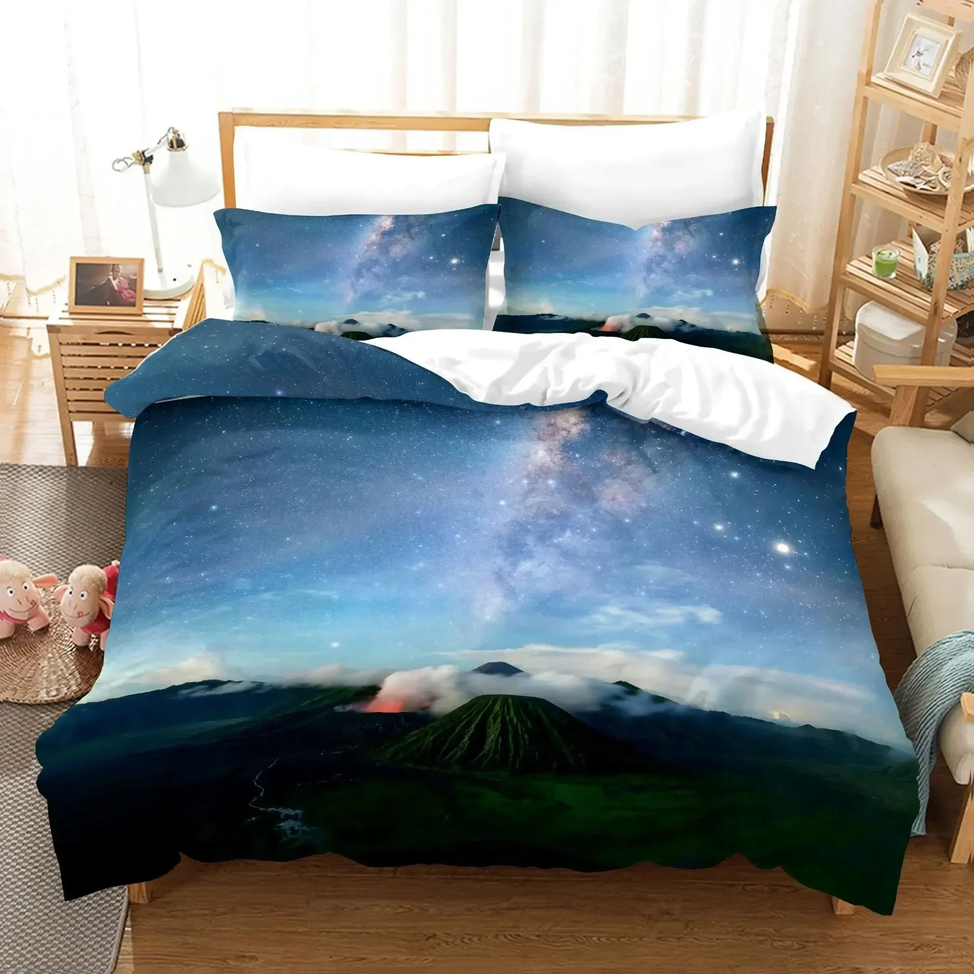 

Natural Scenery Pattern Landscape Snow Mountain Comfortable Duvet Quilt Cover Pillowcase Bedding Set Children Bedroom Decoration
