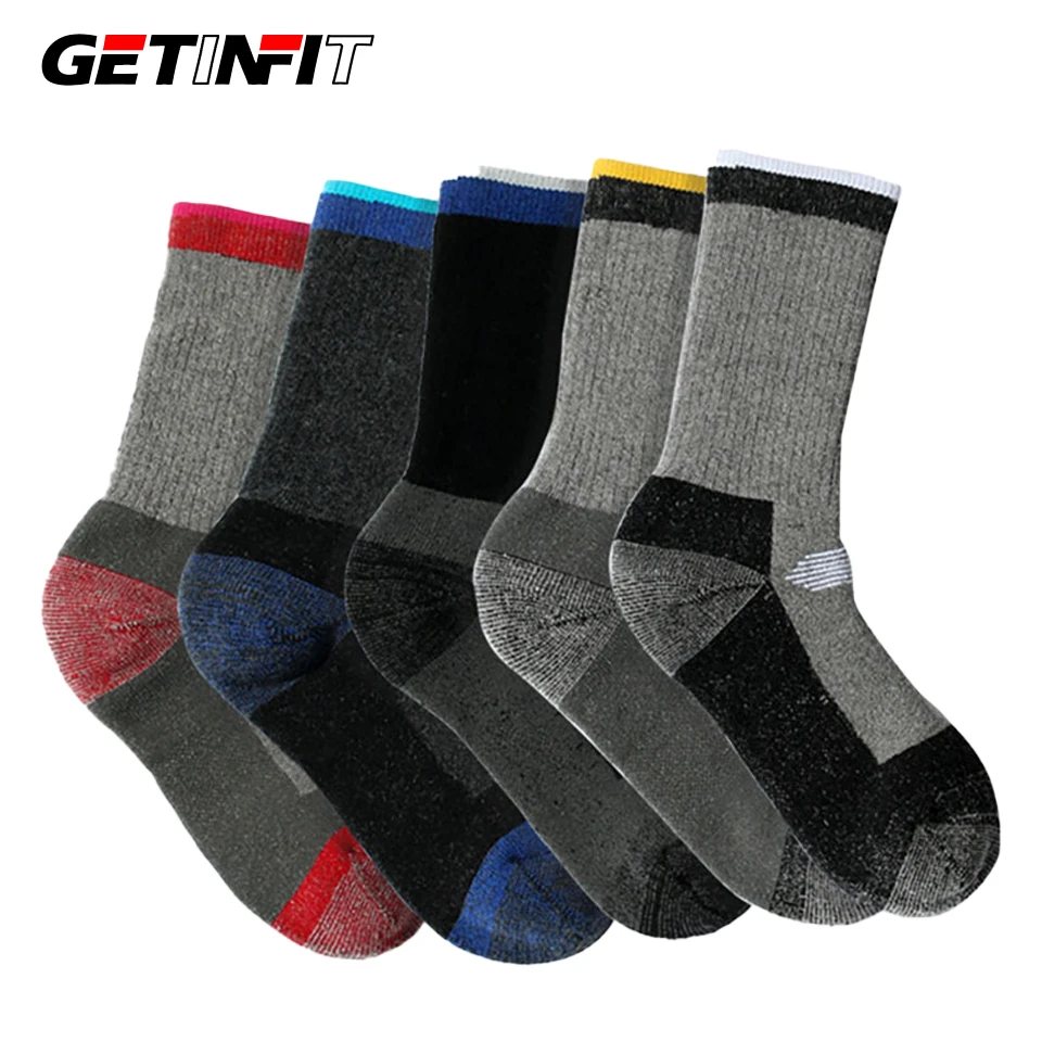 GETINFIT 1 زوج ميرينو الصوف جوارب رياضية الصوف الدافئة تنفس امتصاص الصدمات تسلق الجبال تشغيل تنزه التزلج الجوارب مكافحة ارتداء مرونة