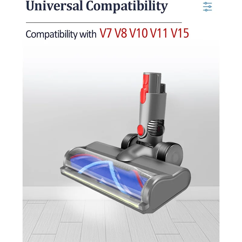 AT28-Para Dyson V7 V8 V10 V11 V15 Acessório de vácuo Escova de cabeça de motor de liberação rápida com luzes LED contra poeira com bloqueio de interruptor