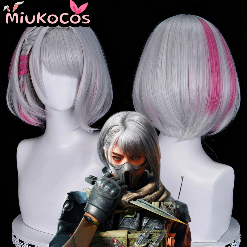 IN STOCK MaiXiaowen Hackclaw Cosplay Wig Short Pink Hair MiukoCosplay Game Delta Force Cosplay
