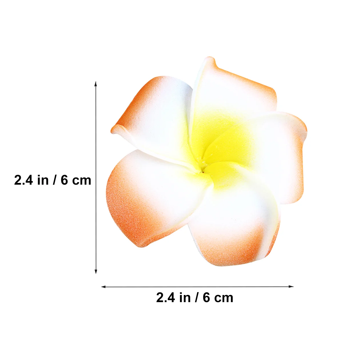 가짜 웨딩 폼 플루메리아 오렌지 꽃, 신부 장식, 100 개, 6cm