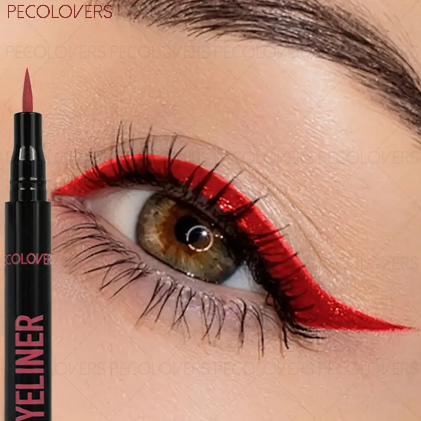 قطعة واحدة من قلم تحديد العيون الملون - ظلال نابضة بالحياة، عالي العرض وسهل الاستخدام، يمكن استخدامه كقلم ظلال العيون، لجميع الأنماط