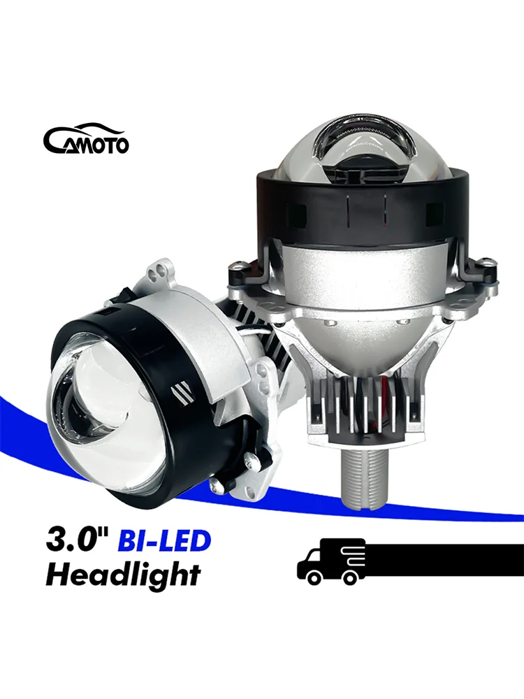 

CAMOTO Dual LED Projector Headlight Laser 3.0 Inch Lens High and Low Glow for H7 H4 Diode 480000LM Powerful LED Plug & Play