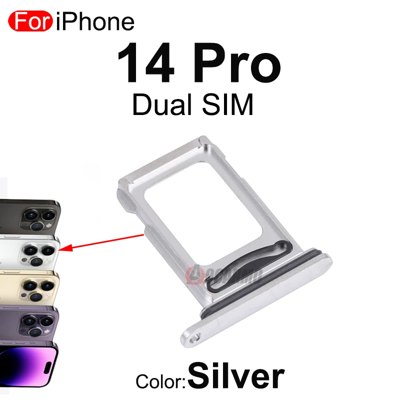 Aocarmo For iPhone 14 Pro 14Pro Single Dual SIM Card Tray Holder Slot Drawer Black Silver Purple Gold Replacement Part